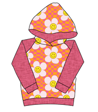 Load image into Gallery viewer, Smiley Flowers Classic Hoodie (or Crewneck)