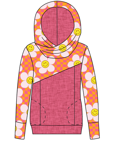 Smiley Flowers Ladies Hoodie