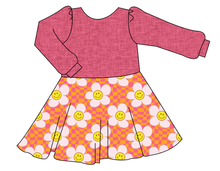 Load image into Gallery viewer, Smiley Flowers Prairie Dress