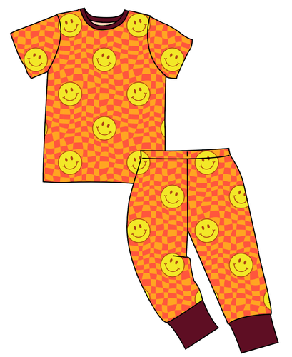 Smiley Checks Basic Loungewear Set