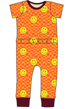 Load image into Gallery viewer, Smiley Checks Bennett Pants and Shorts Length T-Shirt Romper