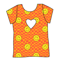 Load image into Gallery viewer, Smiley Checks Cambria Heart Back Tee