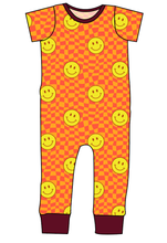 Load image into Gallery viewer, Smiley Checks Emmett Pants And Shorts T-Shirt Romper