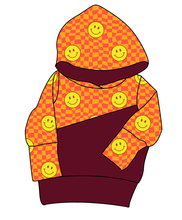 Load image into Gallery viewer, Smiley Checks Grow With Me Hoodie (or Crewneck)