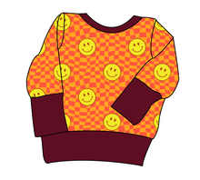 Load image into Gallery viewer, Smiley Checks Grow With Me Hoodie (or Crewneck)