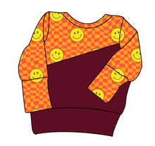 Load image into Gallery viewer, Smiley Checks Grow With Me Hoodie (or Crewneck)