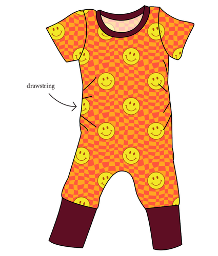 Smiley Checks Grow With Me Pants And Shorts Romper