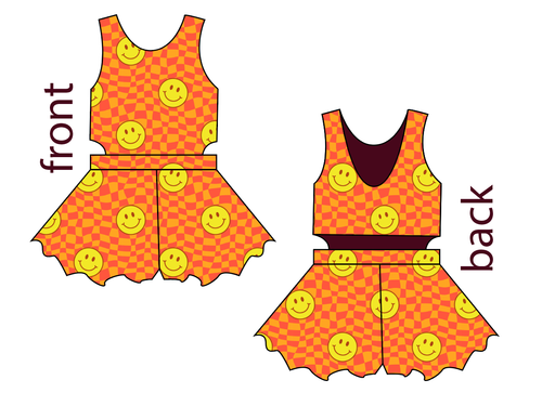 Smiley Checks Kids Playsuit