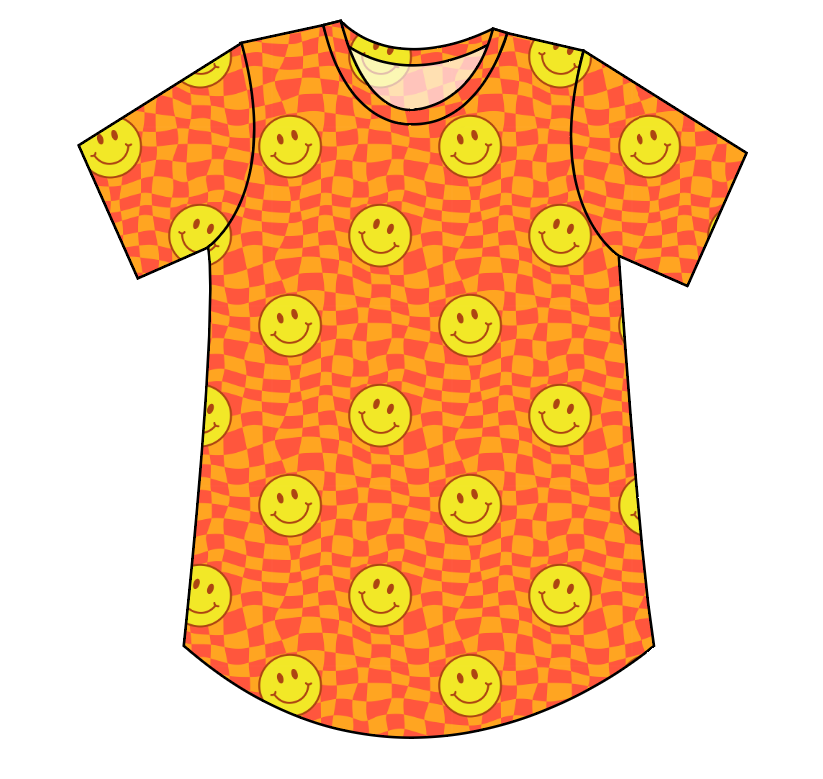 Smiley Checks Kids' Relaxed Tee