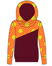Load image into Gallery viewer, Smiley Checks Ladies Hoodie