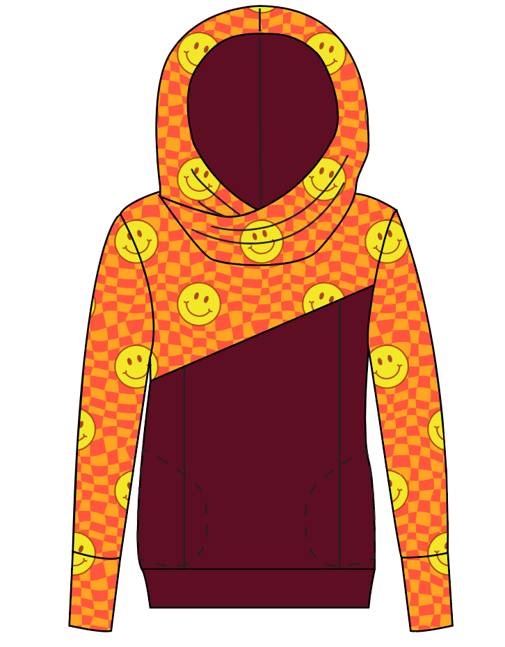 Smiley Checks Ladies Hoodie