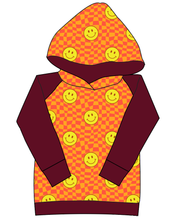 Load image into Gallery viewer, Smiley Checks Ladies Hoodie