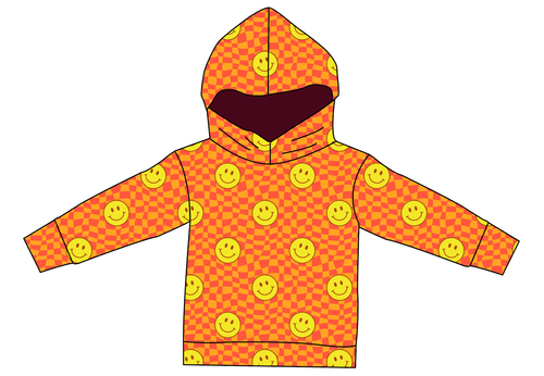 Smiley Checks Ladies Oversized Hoodie