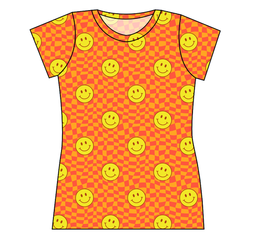 Smiley Checks Ladies' Basic Tee