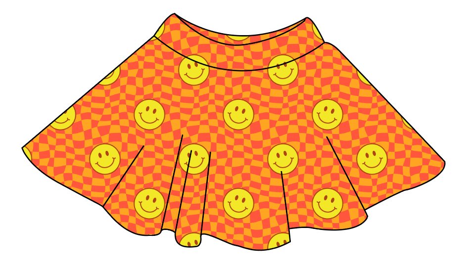 Smiley Checks Ladies' Circle Skirt