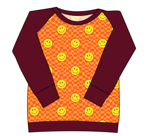 Smiley Checks Ladies' Classic Crewneck