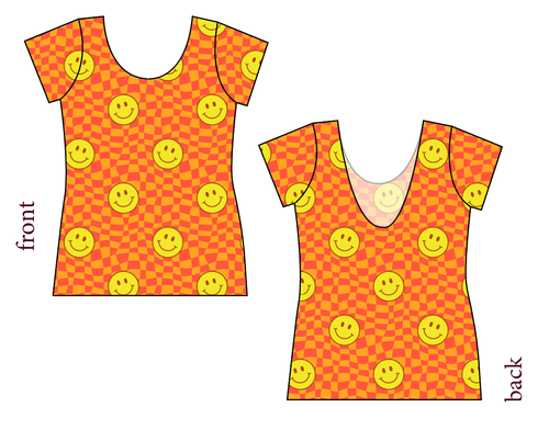 Smiley Checks Ladies' Low Back Ballerina Tee