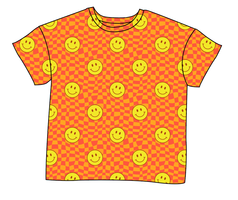 Smiley Checks Ladies' Oversized Tee