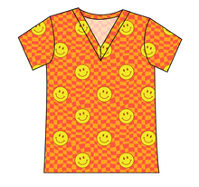 Load image into Gallery viewer, Smiley Checks Ladies&#39; Slouchy V-Neck Tee