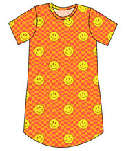 Load image into Gallery viewer, Smiley Checks Ladies&#39; T-Shirt Dress