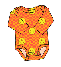 Load image into Gallery viewer, Smiley Checks Lap Neck Bodysuit