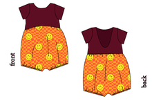 Load image into Gallery viewer, Smiley Checks Low Back Romper and Bubble Romper