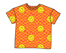 Load image into Gallery viewer, Smiley Checks Oversized Tee