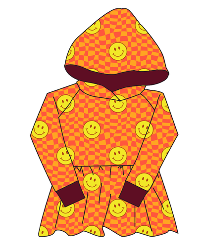 Smiley Checks Peplum Hoodie (or Crewneck)