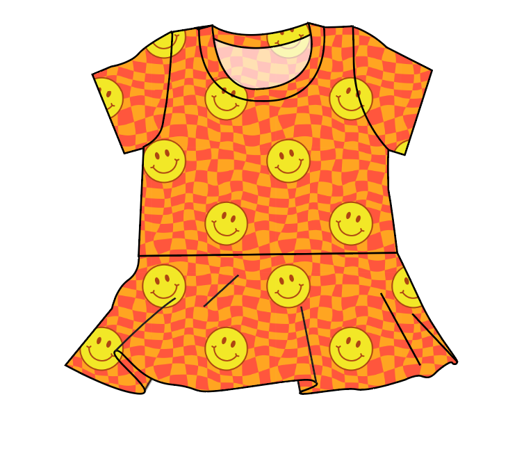 Smiley Checks Peplum Top