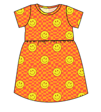 Load image into Gallery viewer, Smiley Checks Play Dress