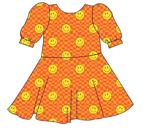 Smiley Checks Prairie Dress
