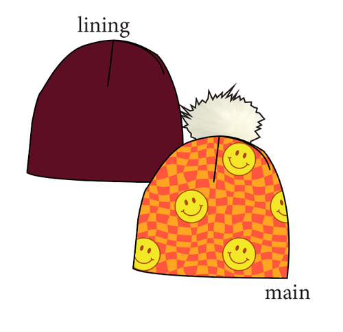Smiley Checks Slouchy Beanie (Reversible!)
