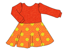 Load image into Gallery viewer, Smiley Checks Prairie Dress