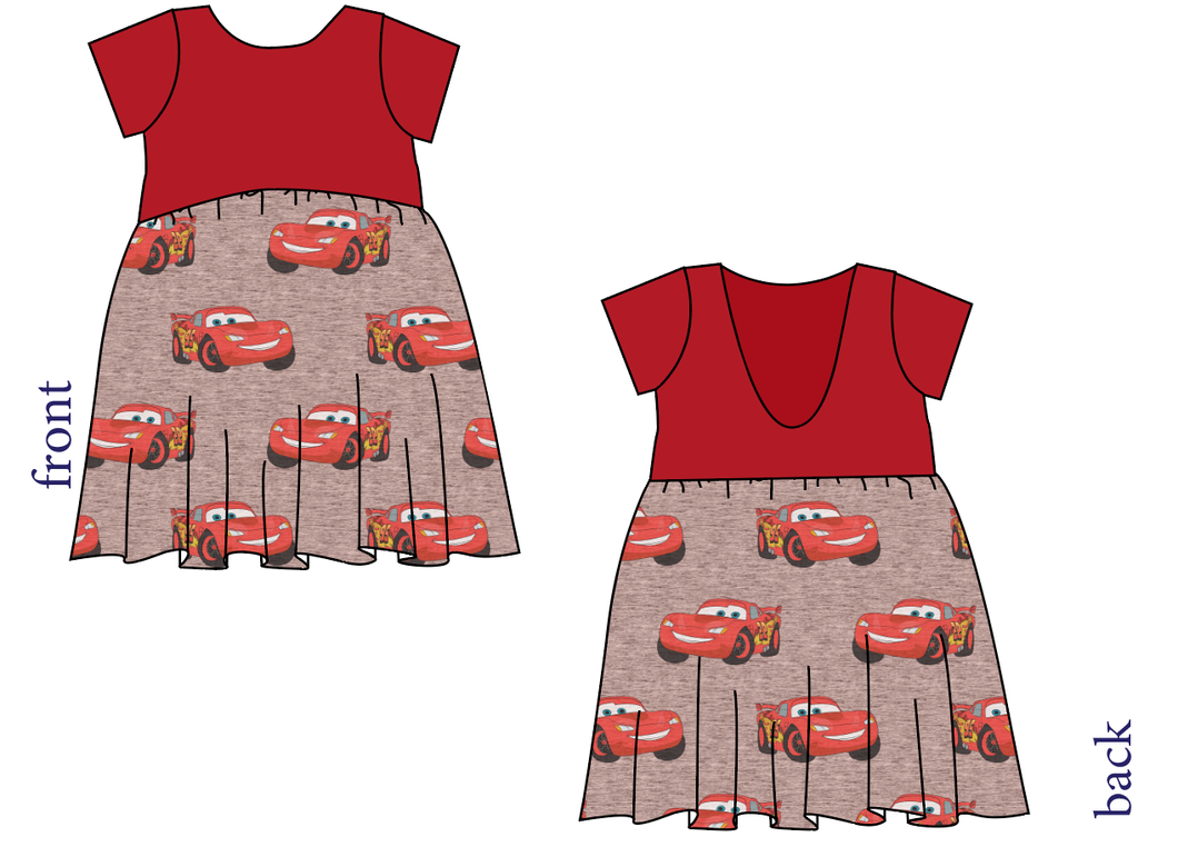 Vintage Lightning Low Back Dress