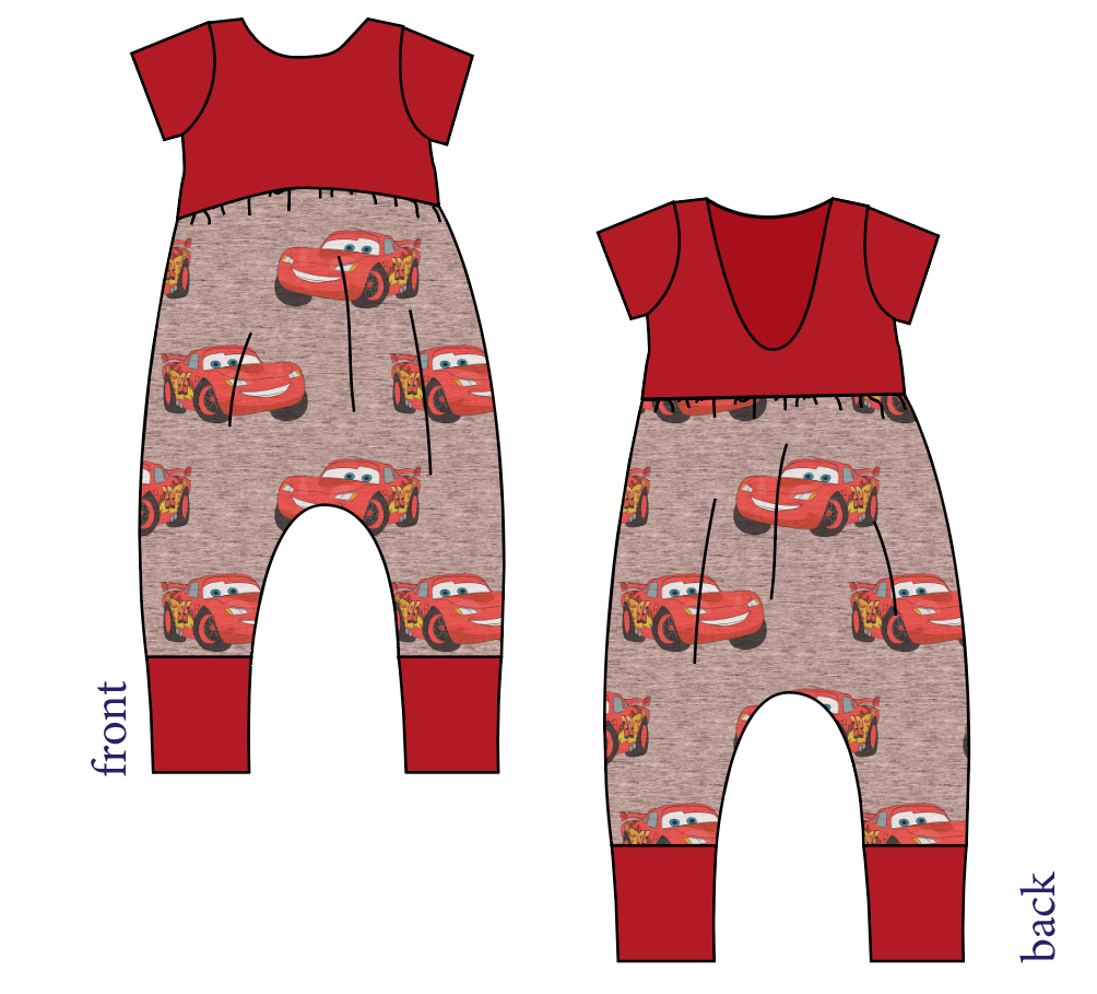 Vintage Lightning Low Back Romper and Bubble Romper