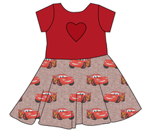 Load image into Gallery viewer, Vintage Lightning Molly Heart Back Twirly Dress