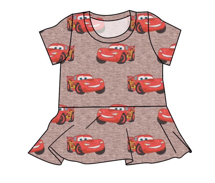 Vintage Lightning Peplum Top