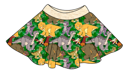 Prehistoric Pals Circle Skirt