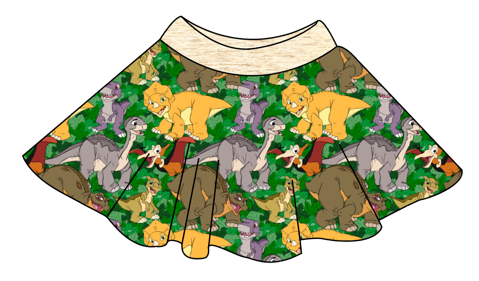 Prehistoric Pals Circle Skirt