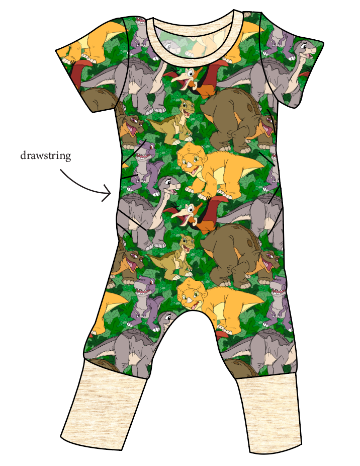 Prehistoric Pals Grow With Me Pants And Shorts Romper