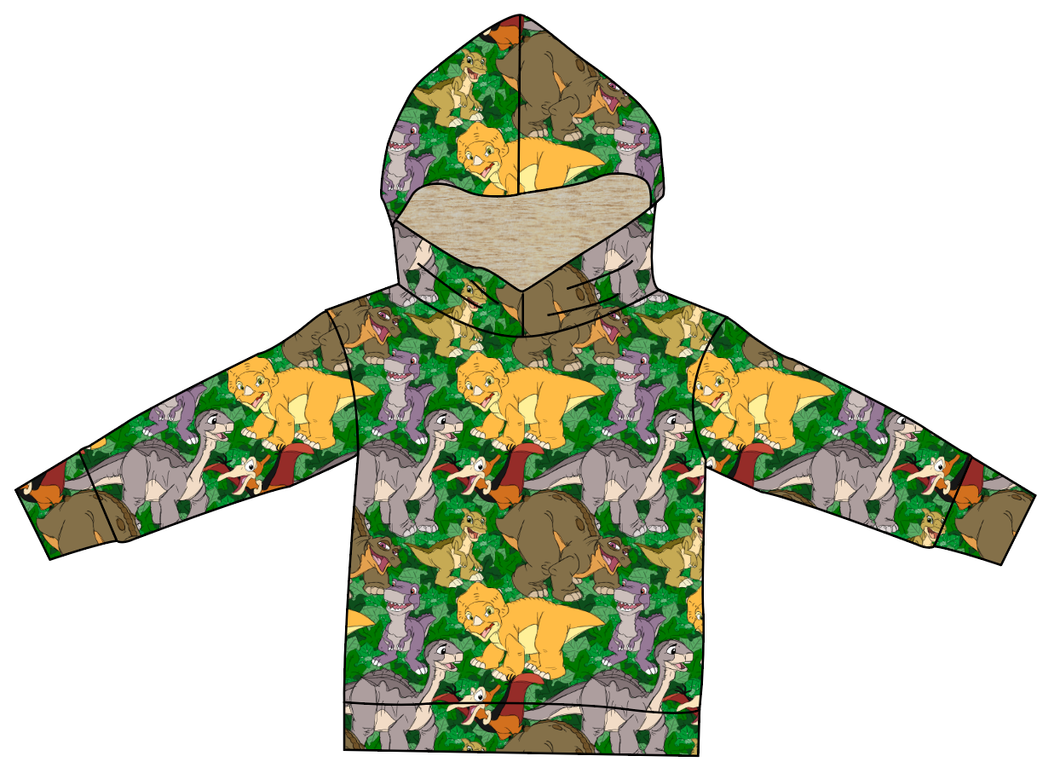 Prehistoric Pals Ladies Oversized Hoodie