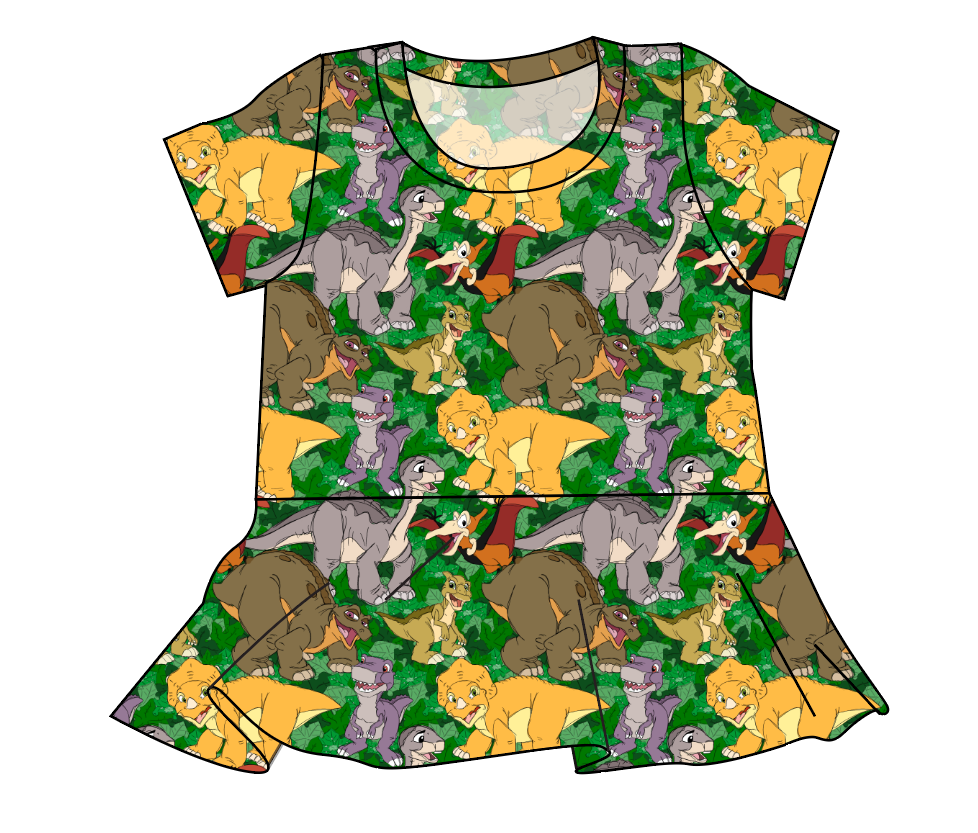 Prehistoric Pals Ladies' Peplum Top