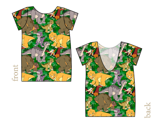 Prehistoric Pals Low Back Ballerina Tee