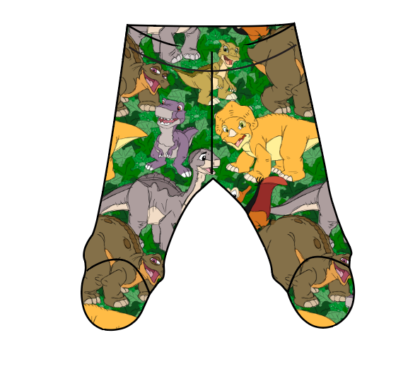 Prehistoric Pals Newborn Footed Pants