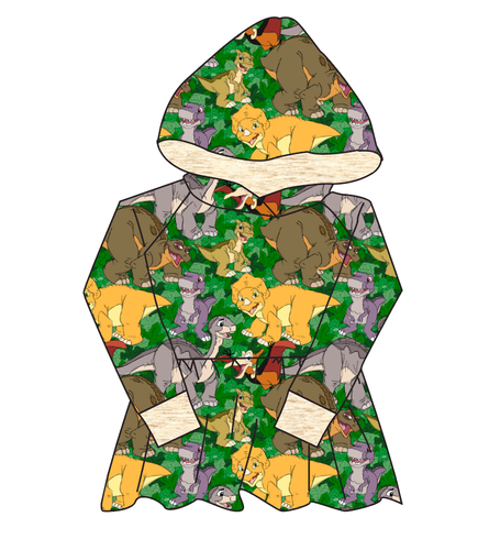 Prehistoric Pals Peplum Hoodie (or Crewneck)