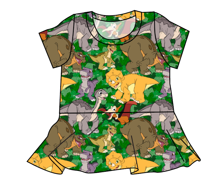 Prehistoric Pals Peplum Top