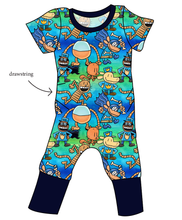 Load image into Gallery viewer, Crime-Biting Canine Grow With Me Pants And Shorts Romper