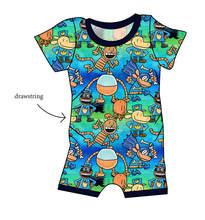 Load image into Gallery viewer, Crime-Biting Canine Grow With Me Pants And Shorts Romper