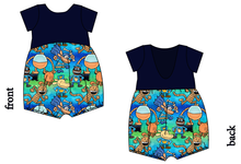 Load image into Gallery viewer, Crime-Biting Canine Low Back Romper and Bubble Romper