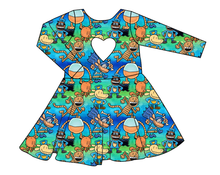 Load image into Gallery viewer, Crime-Biting Canine Molly Heart Back Twirly Dress